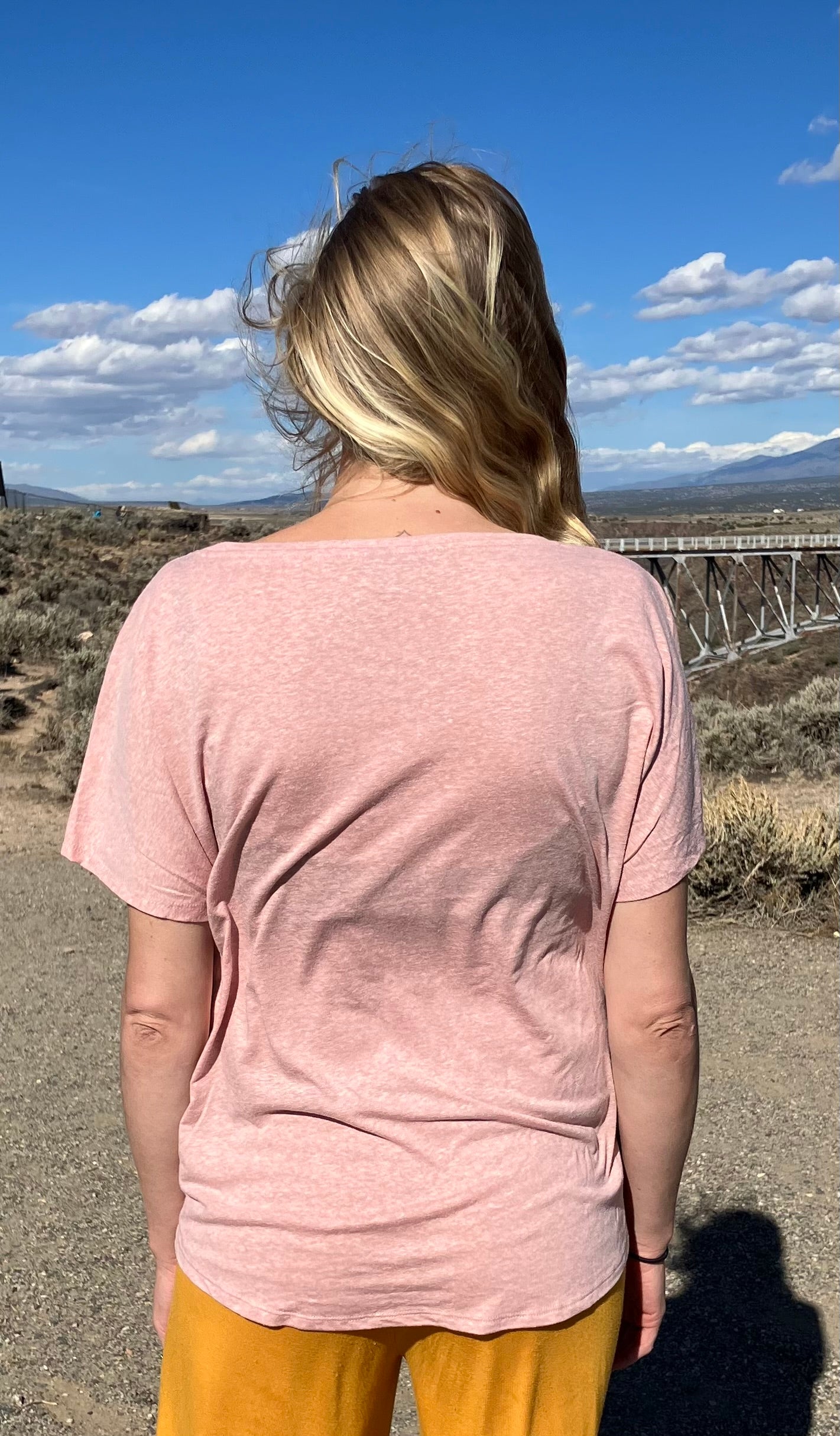 Taos Soul comfy loose fitted shirt light desert rose