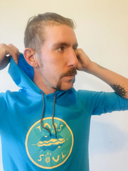 Taos Soul Light-weight Hoodie Unisex sized pockets and thumb holes
